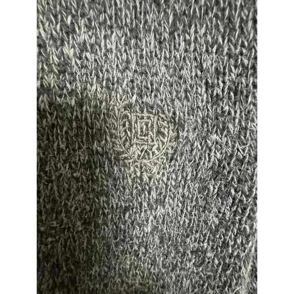 Chaps Grey + Brown Elbow Patch Mock Neck 100% Cotton Men's Pullover Sweater XXL - Picture 9 of 9